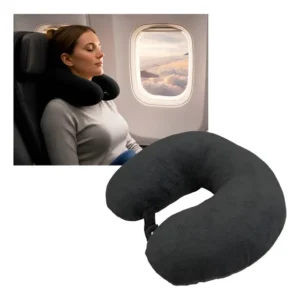 Almofada De Pescoço Para Viagem Anatomica Fibra Confortável preto