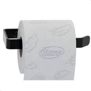 Porta Papel Higiênico Parede Alumínio Preto Fosco MetalCromo