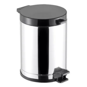 Lixeira Com Pedal Corpo Inox Tampa Plastico Viel 4,5 Litros Cor Preto