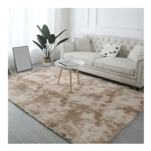 Tapete Sala Quarto Luxo 2,0x2,5 Antiderrapante Peludo Bege Costa Oro