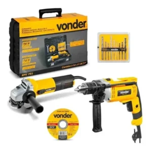 Kit Esmerilhadeira 750w Furadeira 710w 220v Acessório Vonder
