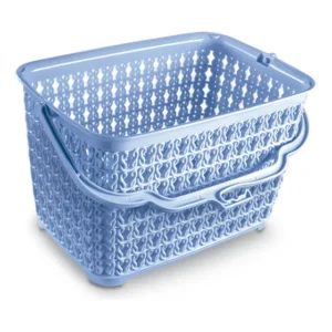 Cesto Organizador Multiuso Com Alça Cor Azul Plástico
