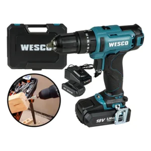 Parafusadeira Furadeira Impacto 18v Ws2390k2 Wesco 2 Bateria Cor Azul-turquesa