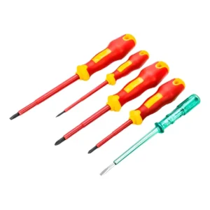 Jogo De Chaves Retas Isoladas Vde Com 5 Pcs St09302u - Sata Vermelho E Amarelo