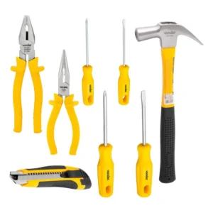 Kit Ferramentas Alicate Chave Fenda Phillips Martelo 8 Peças