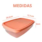 3 Pote Plástico 785ml Retangular Microondas Freezer Bpa Free Cor Cinza Sanremo - Imagem 5
