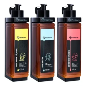 Suporte Parede Shampoo Condicionador Sabonete Hotel Pousada Preto