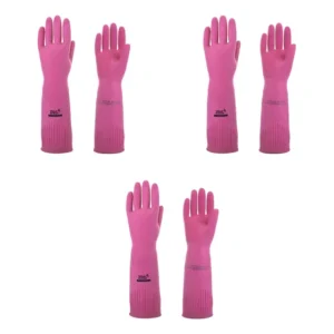 Kit 3 Pares De Luva Látex Quimica E Termica Rosa Pink Volk