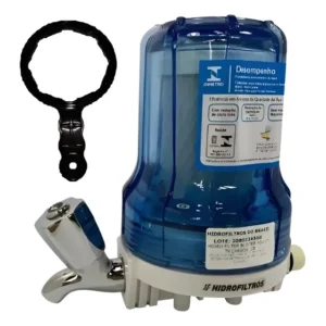 Filtro Água Anticloro Purificador Carvão Torneira Completo+ Azul Transparente Com Torneira De Metal