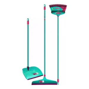 Kit Noviça Vassoura Rodo Ballena M40cm Pá De Lixo Articulada