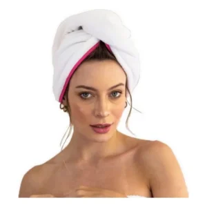 Toalha Touca De Secar Cabelo Microfibra Efeito Anti Frizz