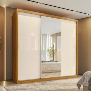 Guarda-roupa Casal London Yescasa 3 Portas Correr Espelho MDF