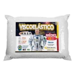 Travesseiro Nasa Médio 12cm - Viscoelástico - Macio Branco