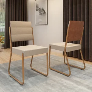 Conjunto 2 Cadeiras De Jantar 1736 Carraro Caramelo Rose