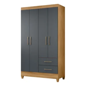 Moval Guarda Roupa Chile 4 Portas Cor Cinza-escuro