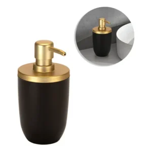 Porta Sabonete Líquido Dispenser Detergente 500ml Preto Cor Dourado/Preto