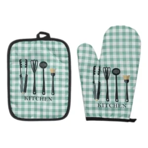 Kit Luva Culinária Térmica 2 Peças Fogão Cozinha Clink 25cm Verde Utensilios