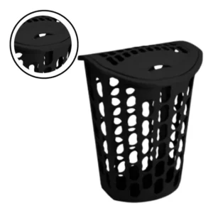 Cesto Com Tampa Grande 40 L Telado Para Banheiro Cor Preto