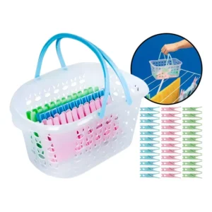 Cesto P/ Prendedor Com 36 Pregadores De Roupa Para Varal Mor