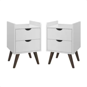 Mesa De Cabeceira Vintage Luxo Ótimo Acabamento Kit 2 Acabamento Ultravioleta Cor Branco