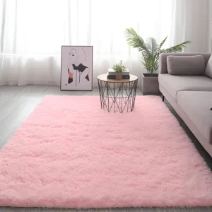 Tapete Peludo 2,00 X 2,40 Rosa Bebê Macio Felpudo Fofinho