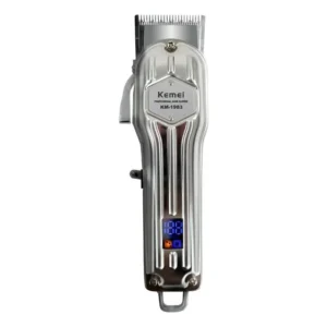 Máquina de Cortar Cabelo Kemei KM-1983 Bivolt Profissional Prateado