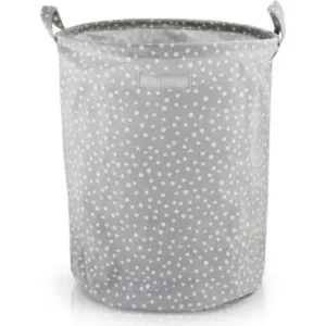 Jacki Design Dobrável cesto organizador com alça multiuso cor cinza desenho bolinhas
