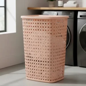 Cesto De Roupas 32 Litros Plasútil Lavanderia Bege