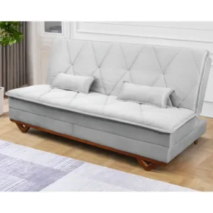 Sofá Cama Estoril 1,90m Cinza Suede Velut - King House