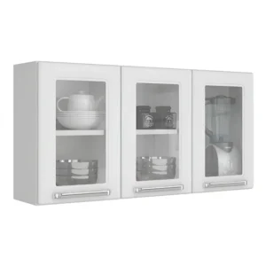 Armario Aéreo C/vidro Itatiaia Luce - 3 Portas - Branco
