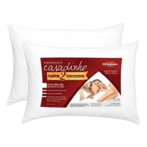 Travesseiro Ortobom Antialérgico Casadinho Kit 2 Unidades Cor Branco