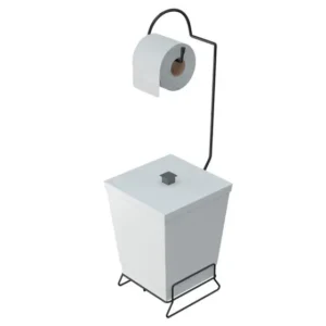 Suporte Para Papel Higienico Com Lixeira De 6,5l Linha Black