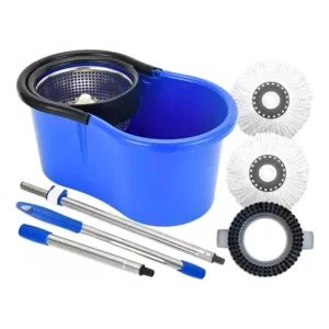 Balde Mop Com Cabo Inoxidável Perfect 12l Com 3 Refills Azul