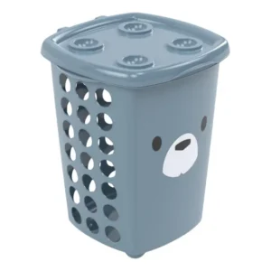 Cesto De Roupa Infantil Urso Azul Plasútil 38 Litros Menino