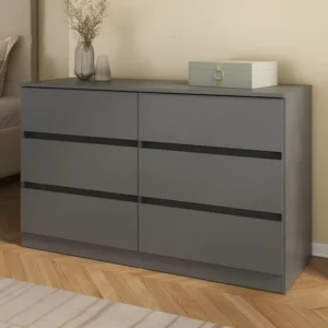 Cômoda Com 6 Gavetas 120cm Multimóveis Mp4396 Grafite
