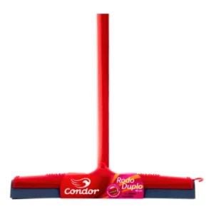 Rodo Duplo 40cm Com Cabo Aço Limpeza Banheiro Eficiente