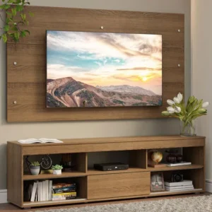 Rack Com Painel Para Tv Até 65 Polegadas Orlando Madesa Cor Rustic