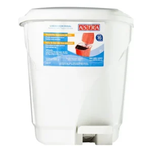 Lixeira com Pedal Branca 16l Astra
