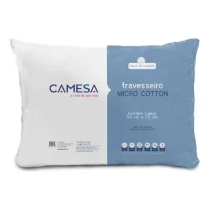 Camesa Travesseiro Micro Cotton Suporte Médio 50 X 70 Cor Branco
