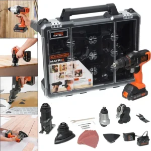 Kit Furadeira e Parafusadeira 20V á bateria, 6 em 1 MATRIX- Black Decker