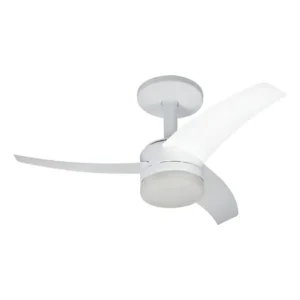 Ventilador de teto Arno Ultimate com 3 pás de Acrílico branco estrutura branco