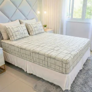 Jogo De Lençol Cama Casal Size 3 Peças Box Estampado Com Elástico Malha 100% Algodão Cozzilar Toque Macio Hotel Pousada Modelo 12