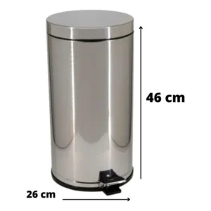 Lixeira Aço Inox C/ Pedal E Recipiente Plástico 15 Litros