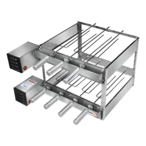 Churrasqueira Grill Duplo Giratória 7 Espetos Inox - Pratic Cor Motor Lado Direito