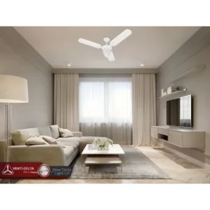 Ventilador de teto New Delta Light preto 4 pás pás tabaco diâmetro 95 cm