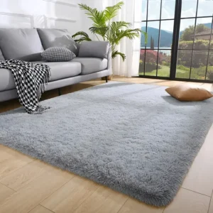 Tapete Shaggy Felpudo 300x200 Cinza Peludo Fofinho Luxuoso Macio Texfine Sala Quarto Antiderrapante