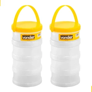 Kit 2 Pote Organizador Multiuso Vonder Estojo Parafuso Bucha Branco