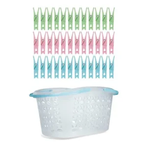 Cesto P/ Prendedor Com 36 Pregadores De Roupa Para Varal Mor Cor Colorido