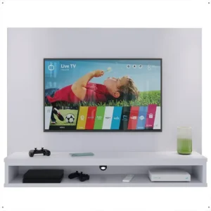 RPM Móveis Painel Tv Até 50 Polegadas Ripado Com Nicho Inferior Simples Cor Branco