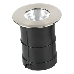 Balizador De Solo Thin Embutir Led 6w Quente 3000k Taschibra Cúpula Prata Estrutura Preto